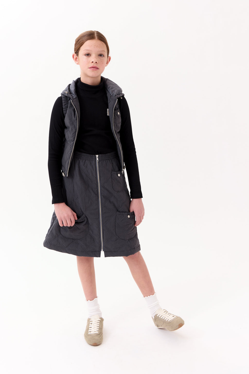 Lyla Quilted Skirt - Black