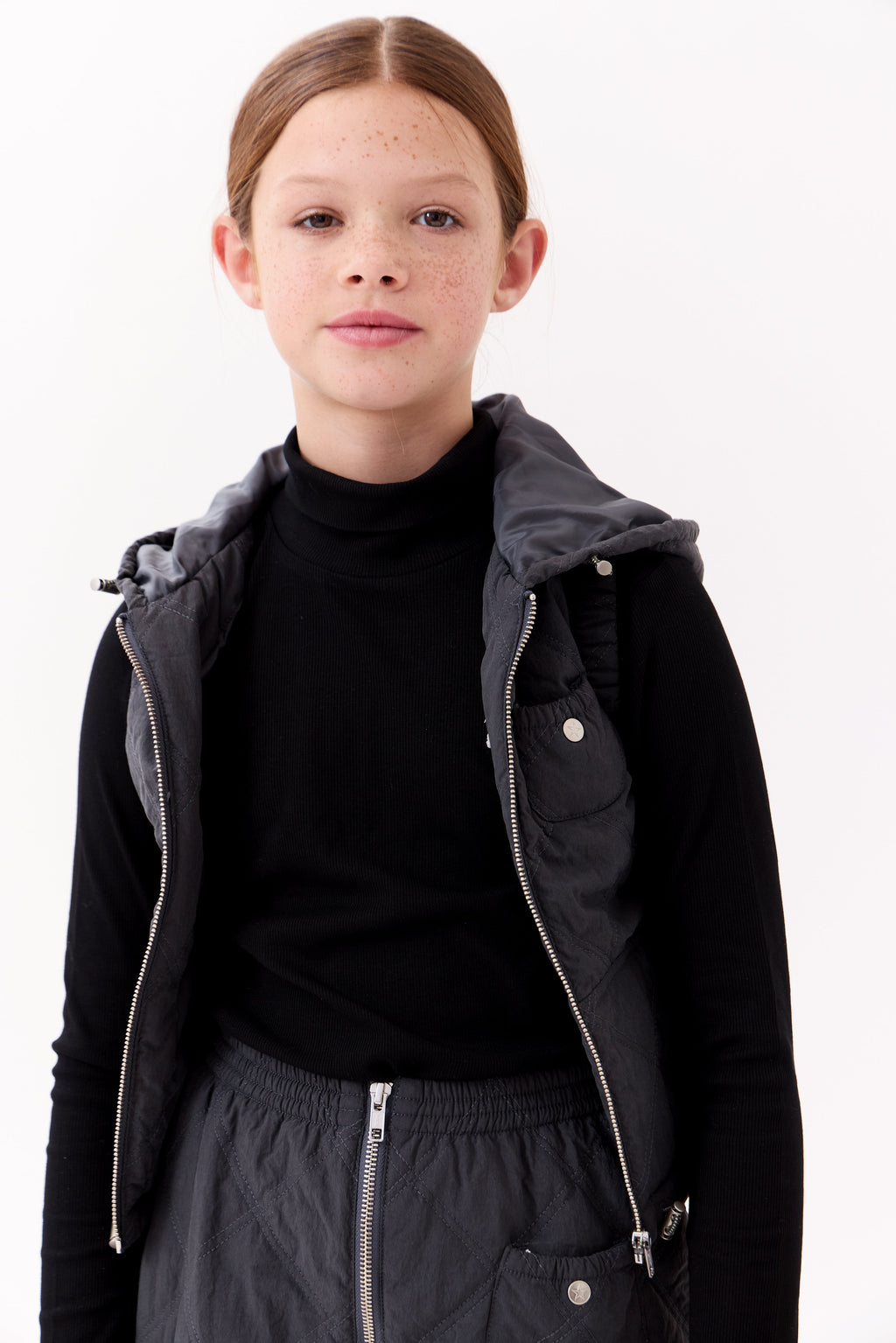 Lyla Quilted Vest - Black