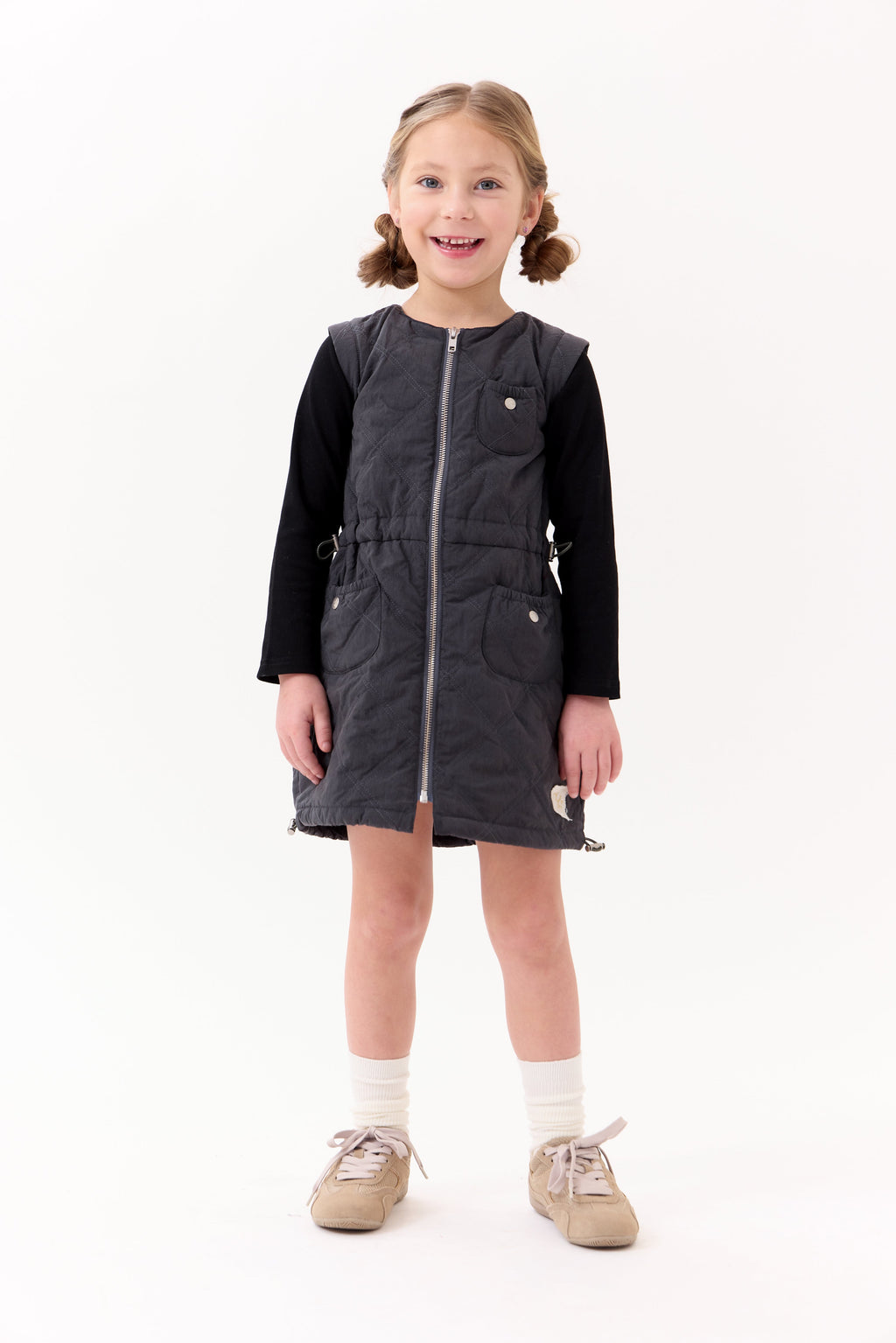 Lyla Quilted Dress - Black