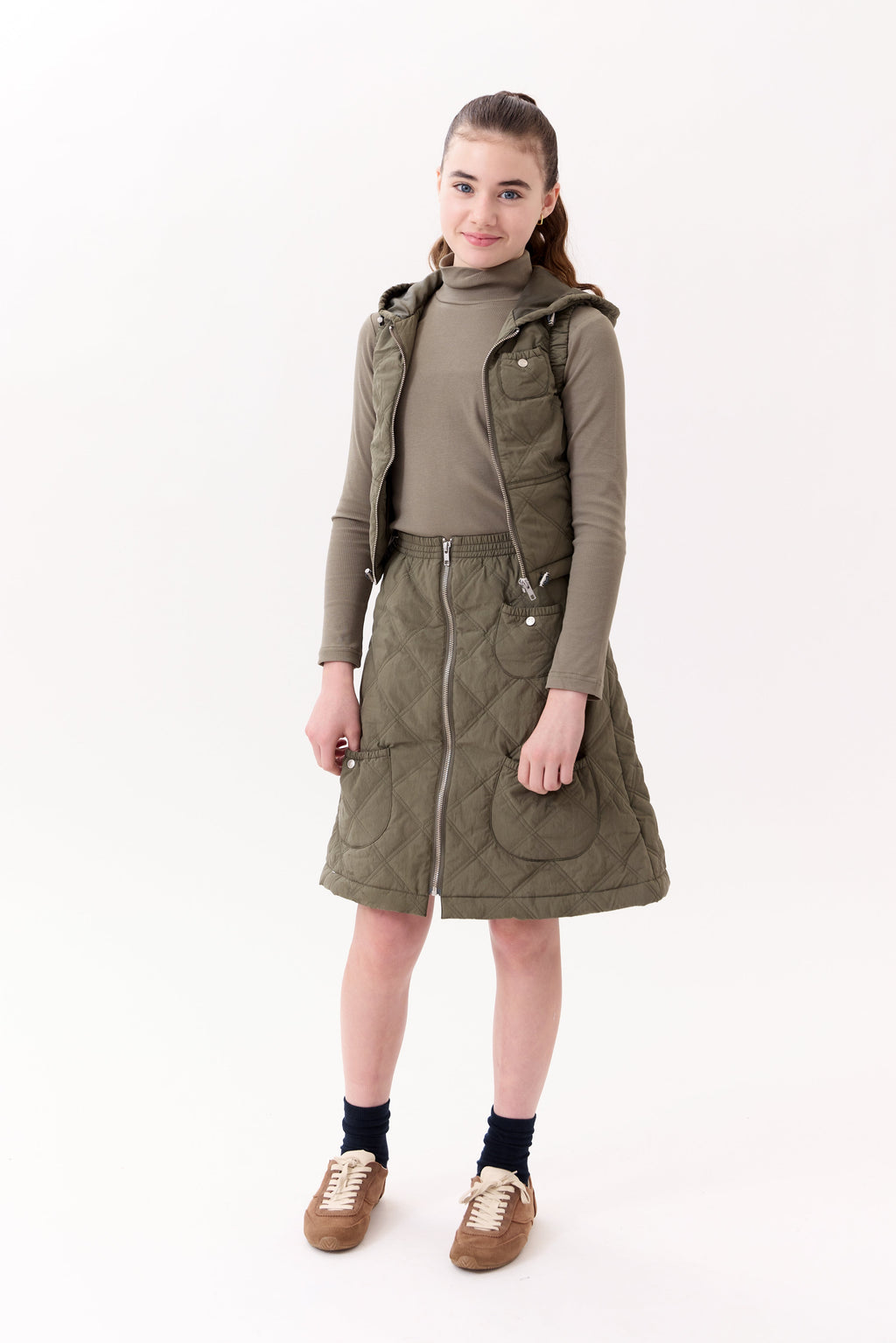 Lyla Quilted Skirt - Green