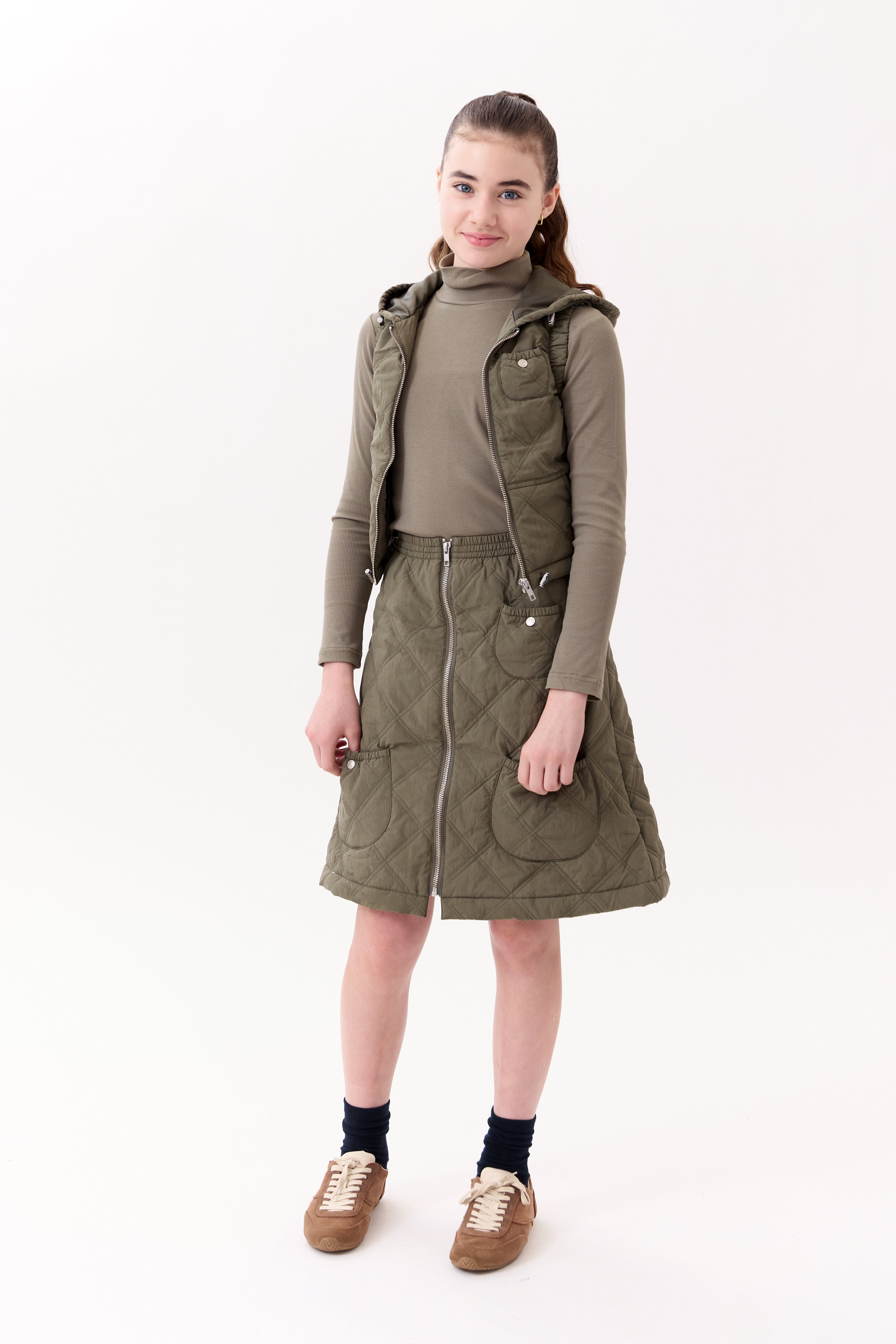 Lyla Quilted Skirt - Green