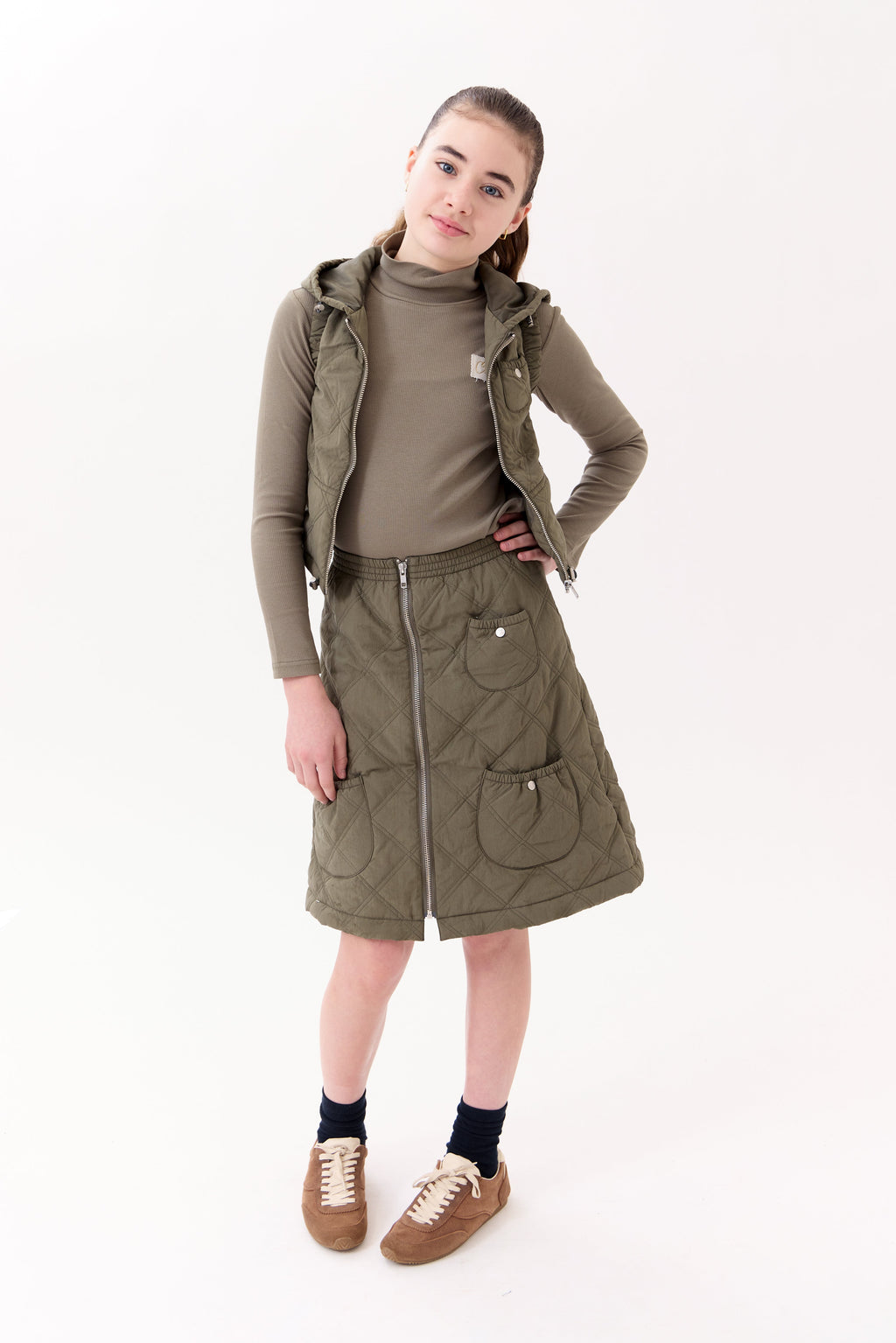 Lyla Quilted Skirt - Green