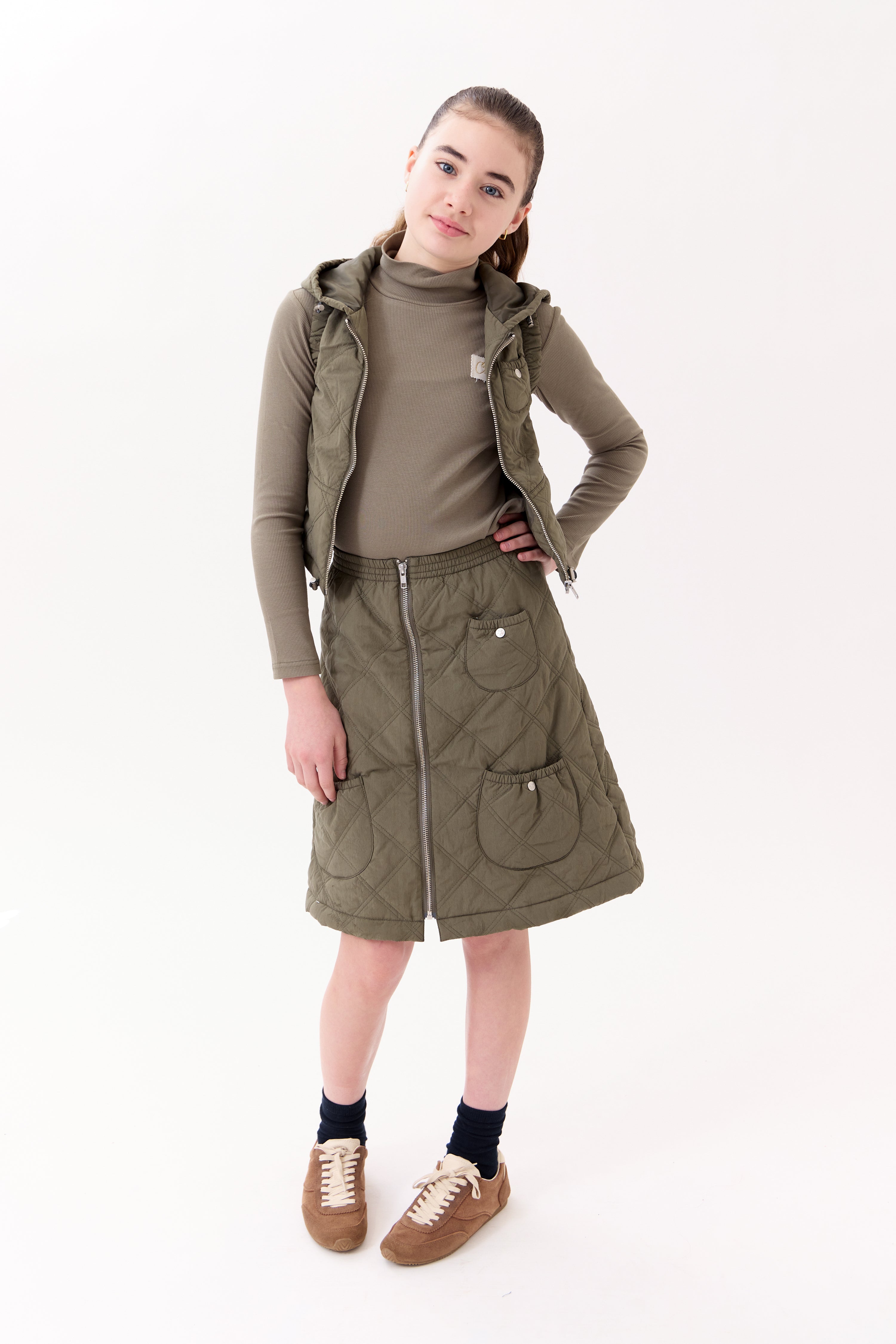 Lyla Quilted Skirt - Green
