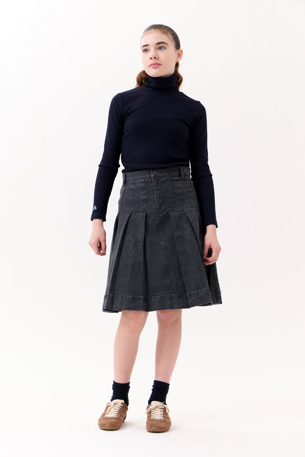 Gracie Denim Skirt - Grey