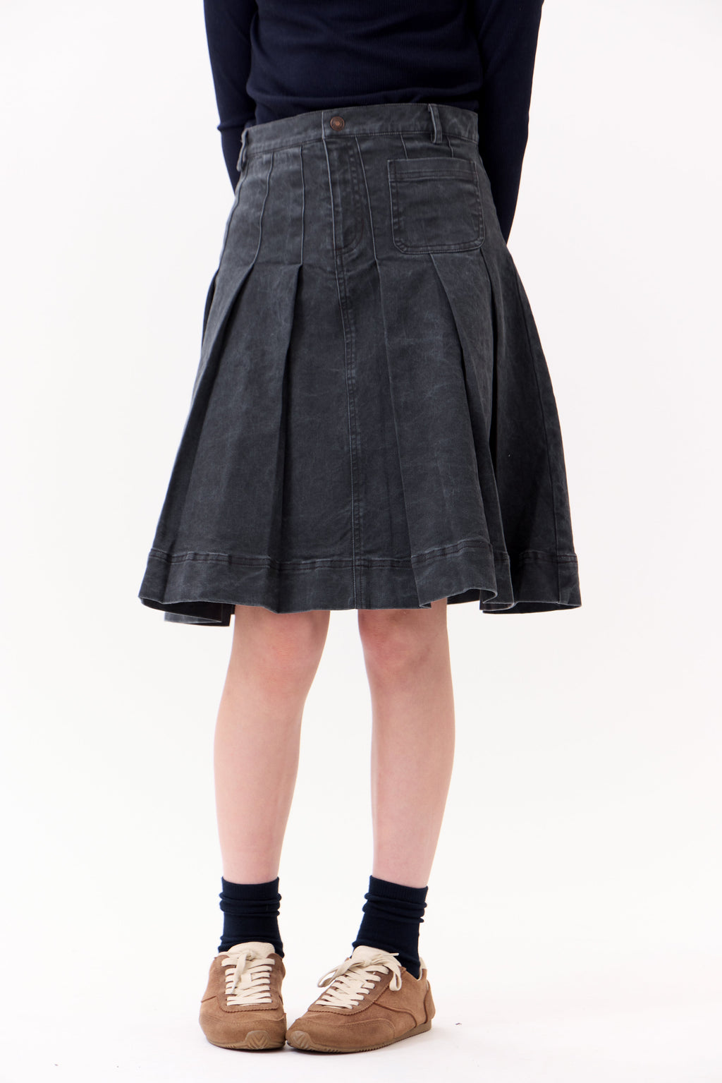 Gracie Denim Skirt - Grey