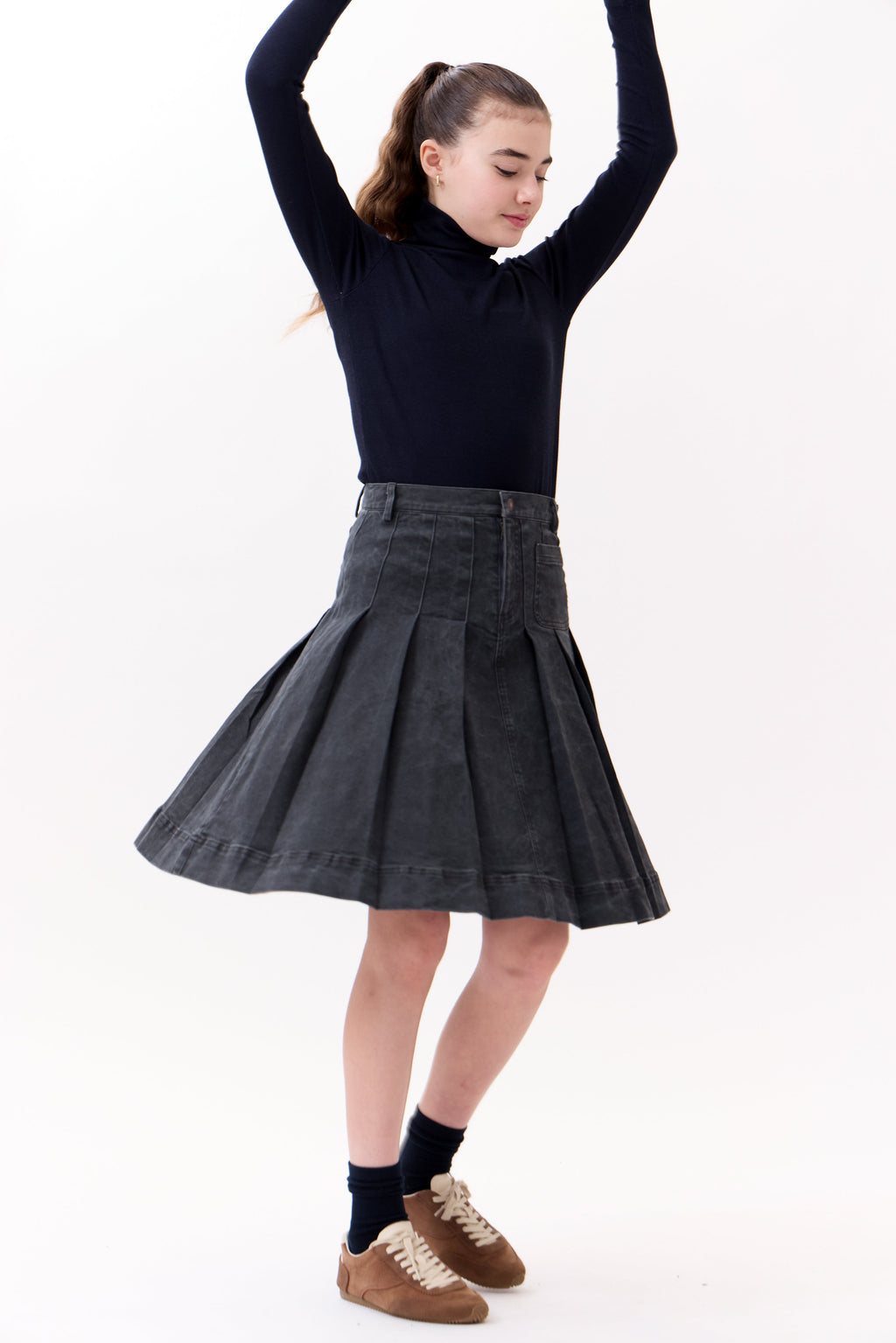 Gracie Denim Skirt - Grey