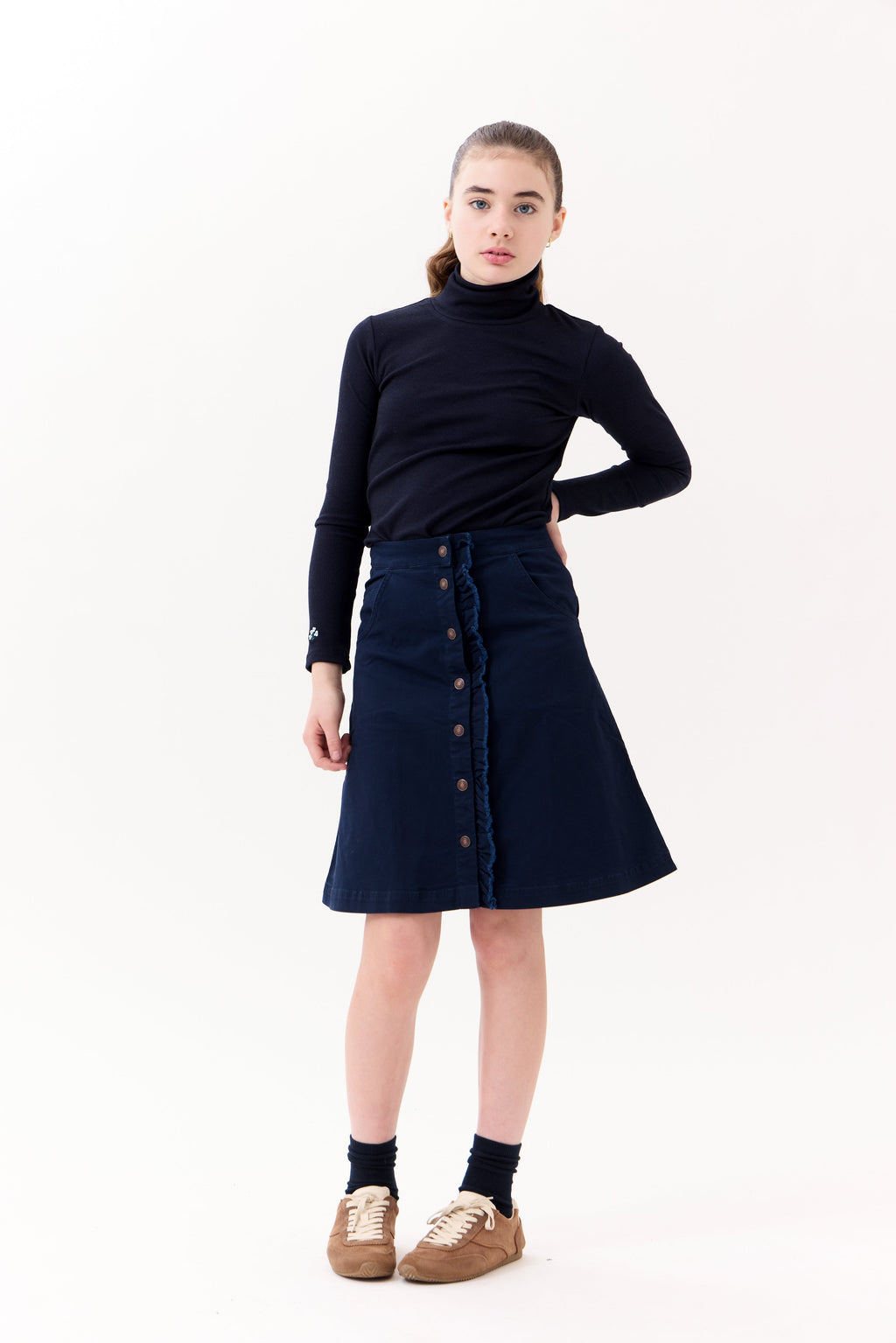 Nina Ruffled Skirt - Navy