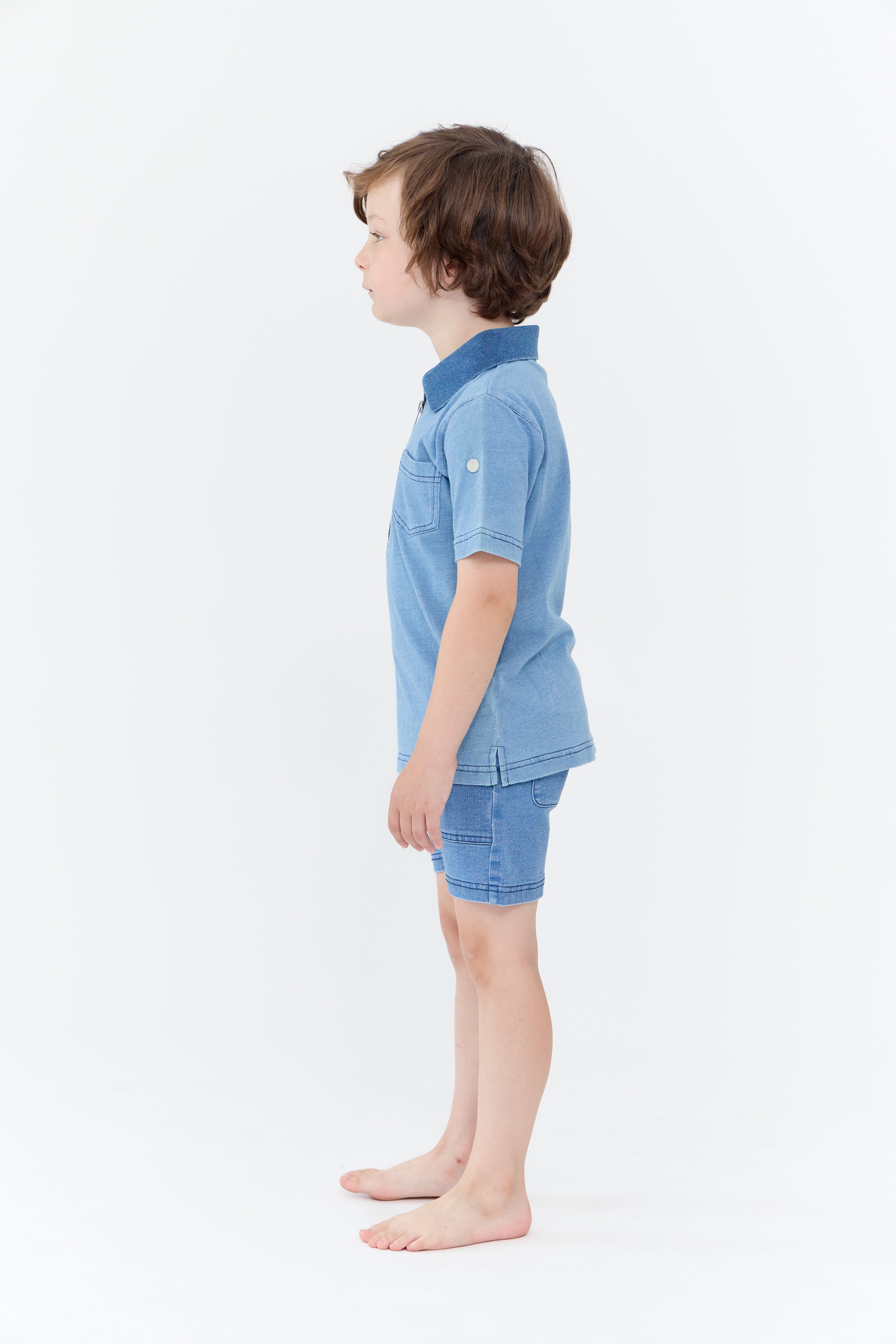 Benny Zipper Polo - Light Blue