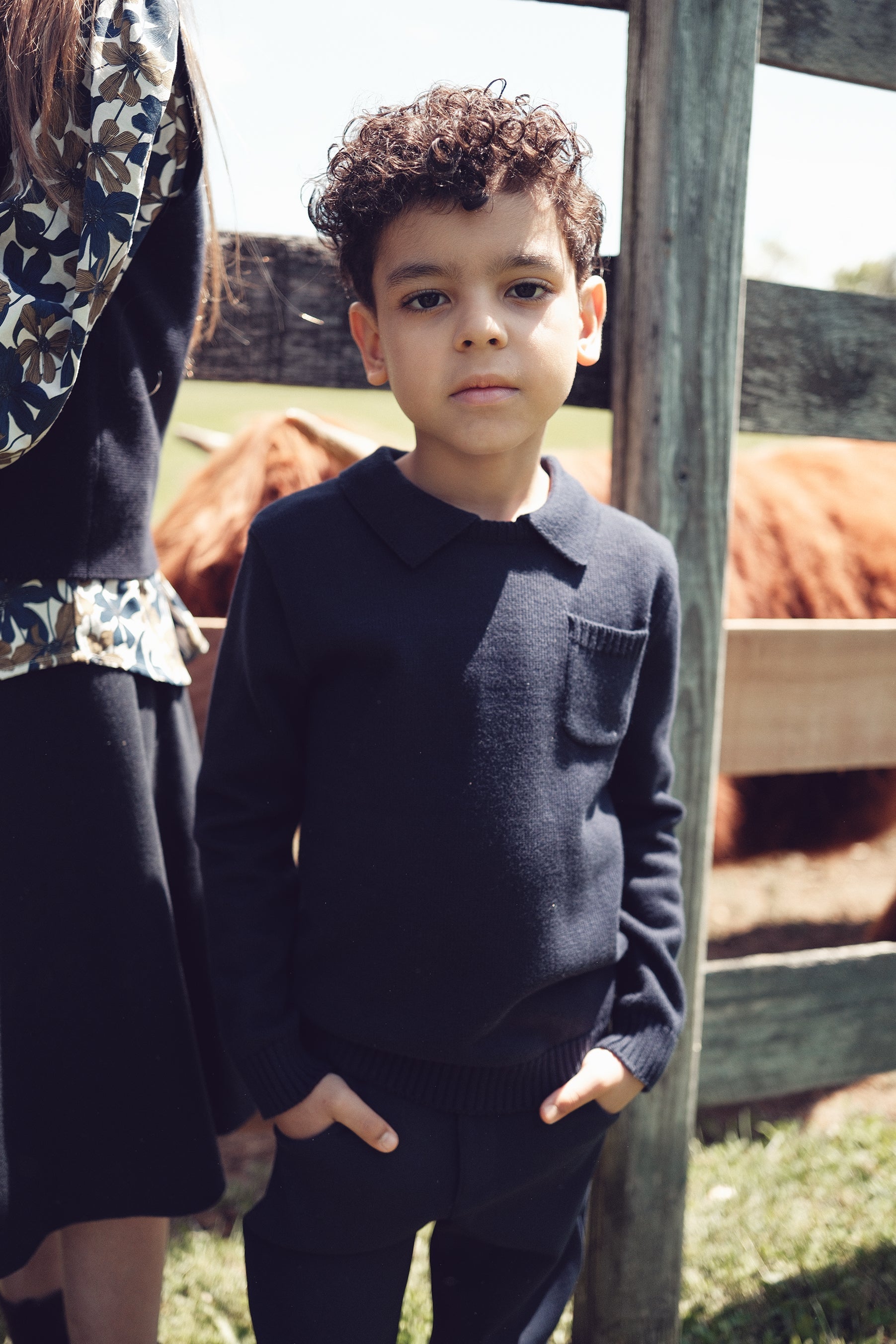 Franck Collar Sweater - Navy