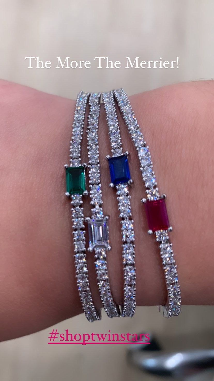Rhodium Plated Cz Tennis Bracelet