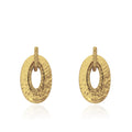 14K Gold Plated Retro Hammered Teardrop In Teardrop Earring