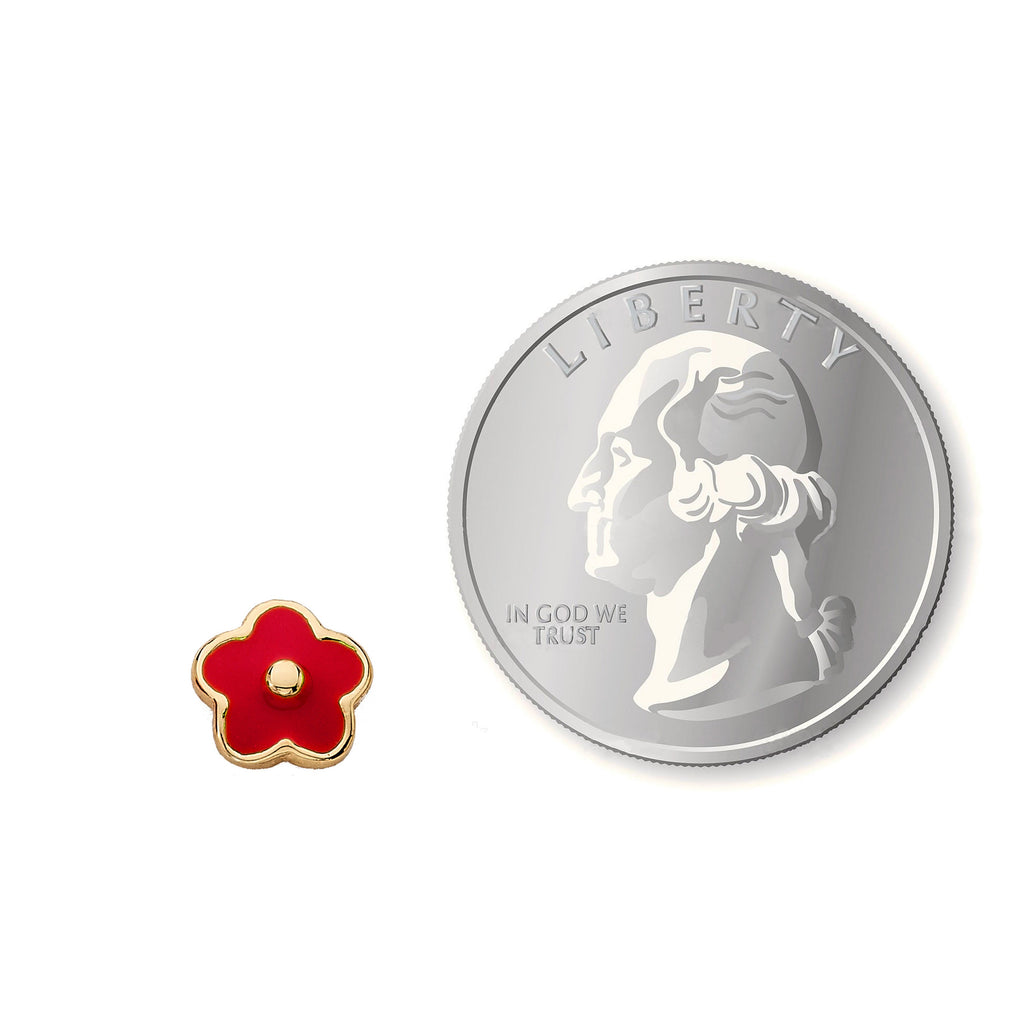 Enamel Flower Stud Earring