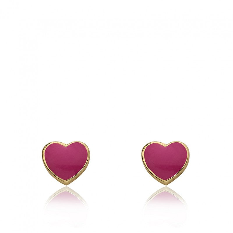 Enamel Heart Stud Earring