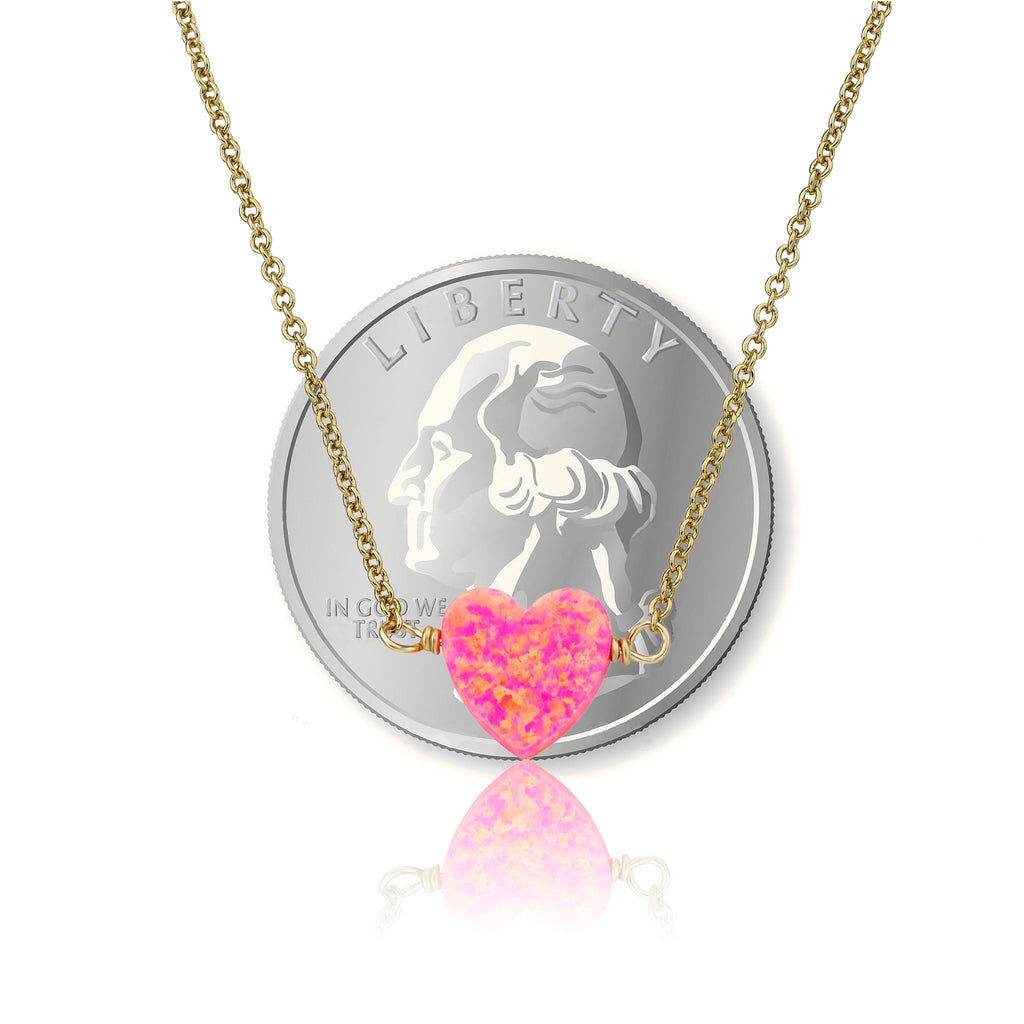 Glitter Girl Opal Heart Necklace