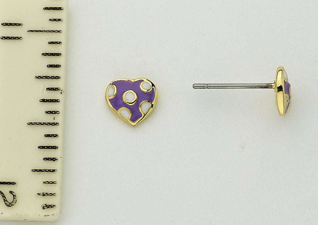 Enamel Polka Dot Heart Earring