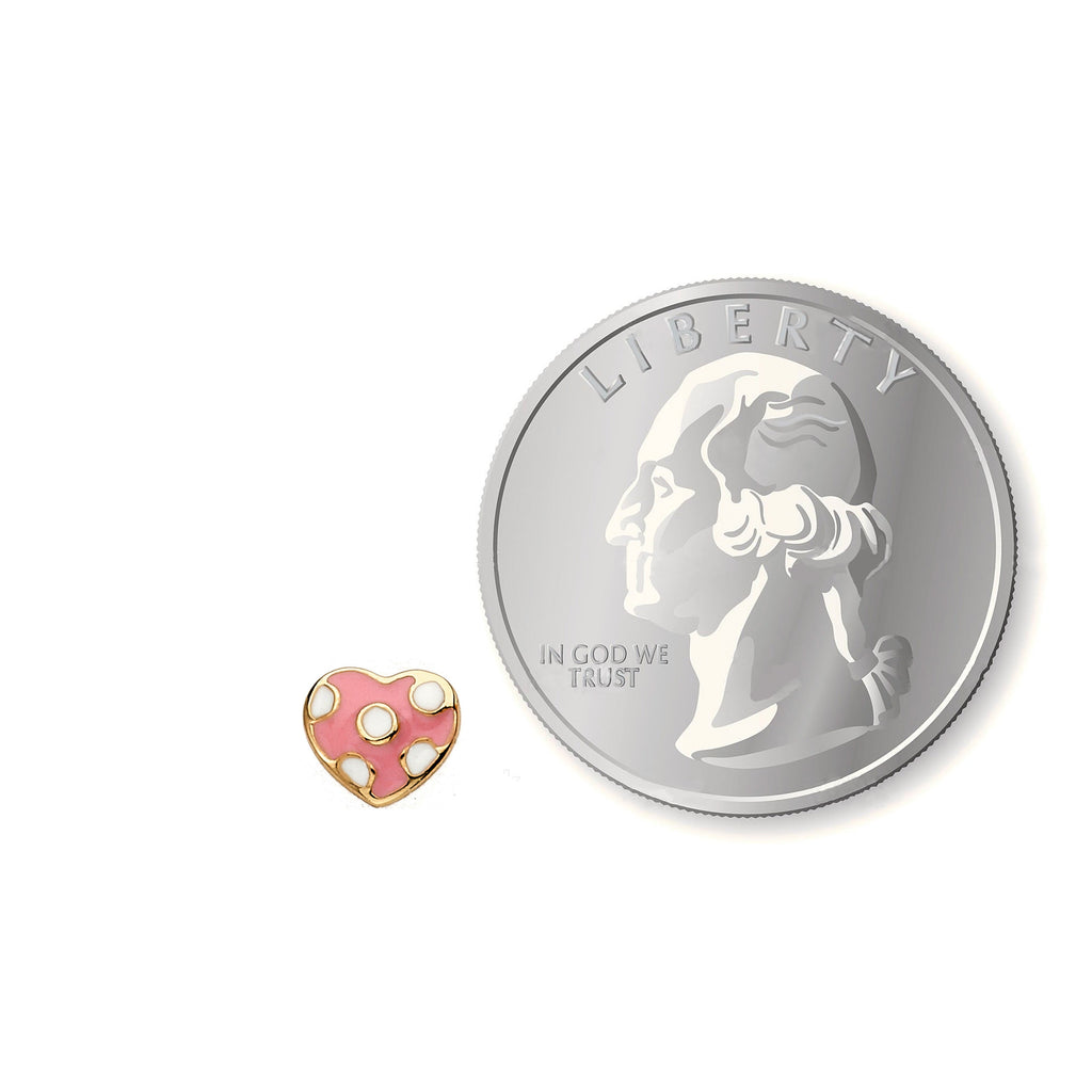 Enamel Polka Dot Heart Earring