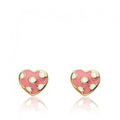 Enamel Polka Dot Heart Earring