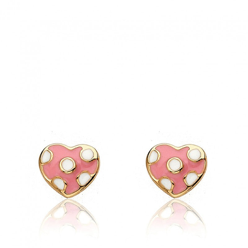 Enamel Polka Dot Heart Earring