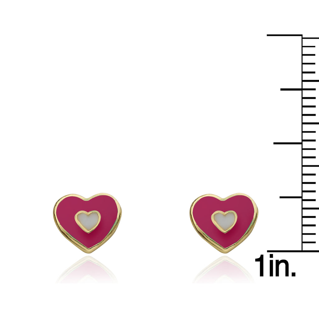 Enamel Heart Stud Earring