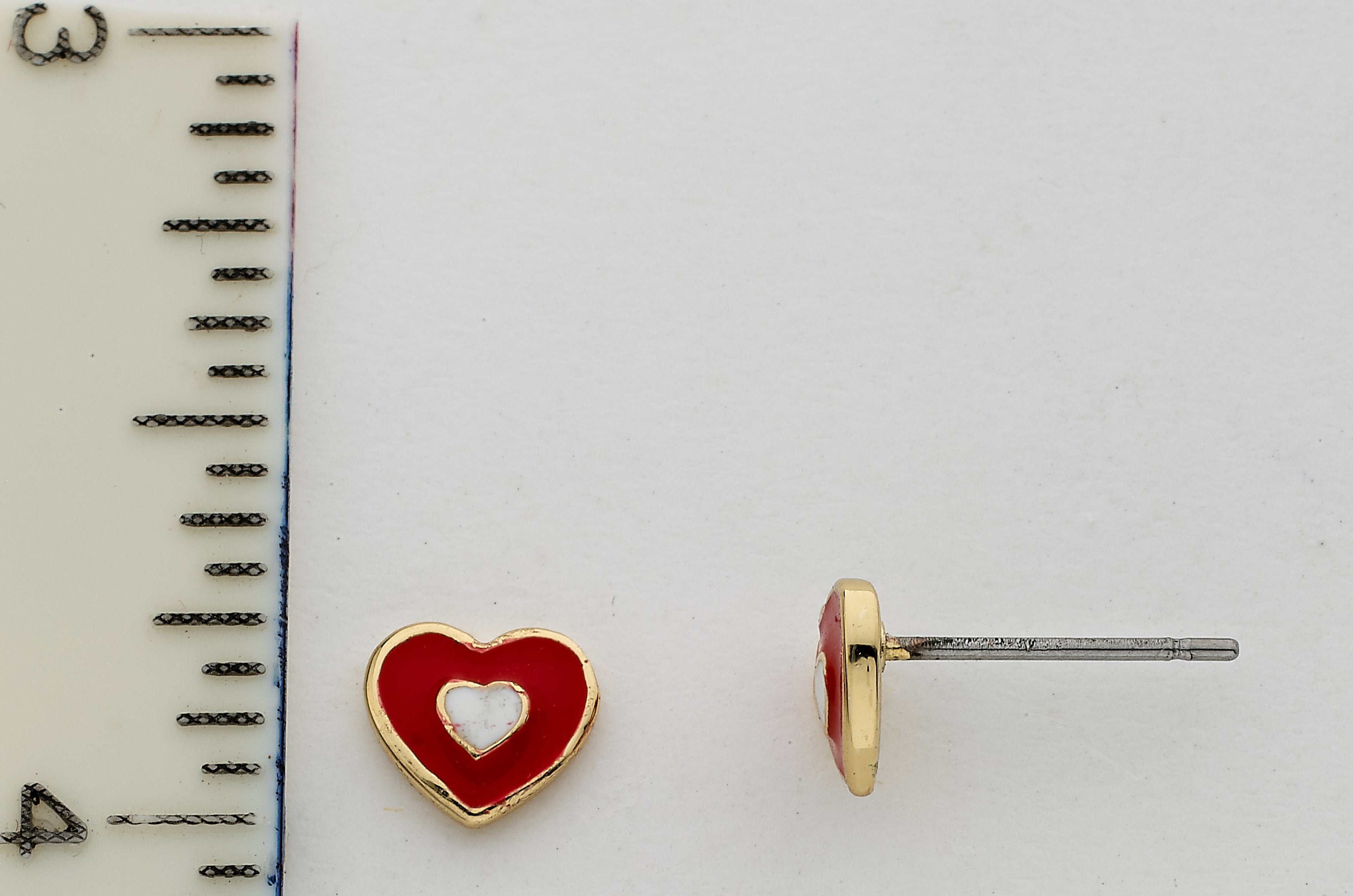 Enamel Heart Stud Earring