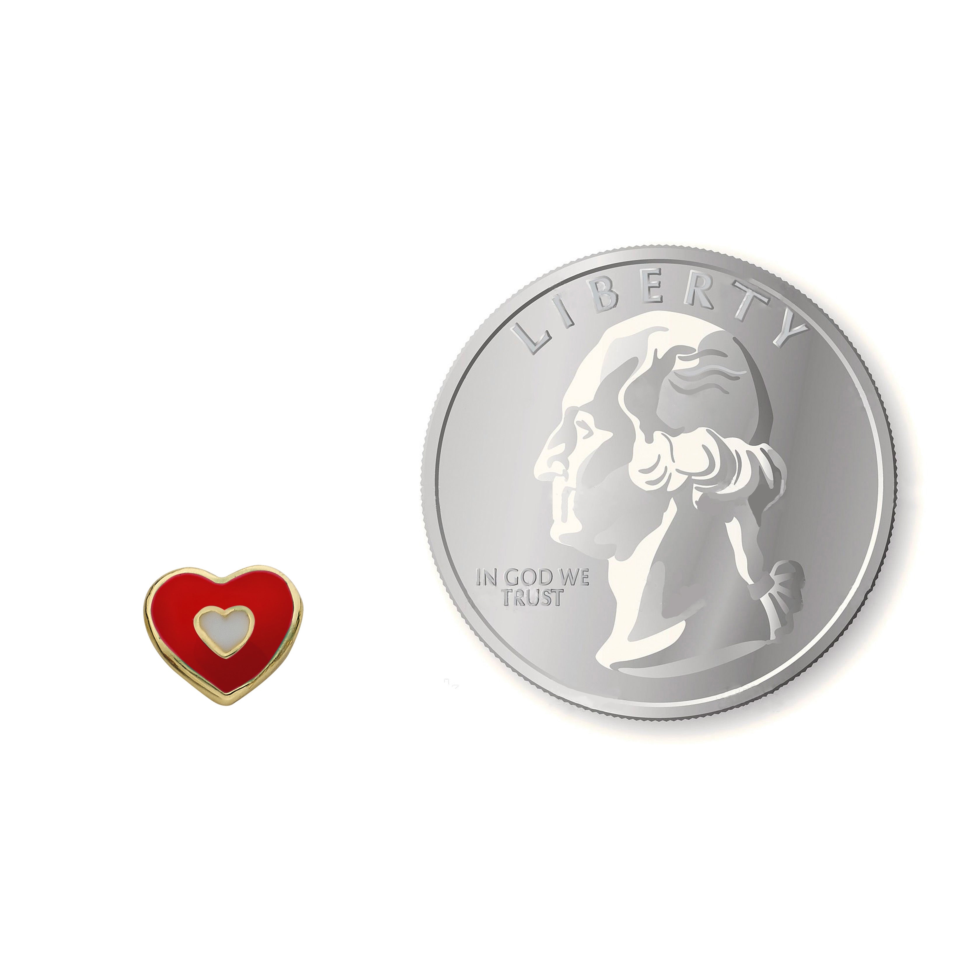 Enamel Heart Stud Earring