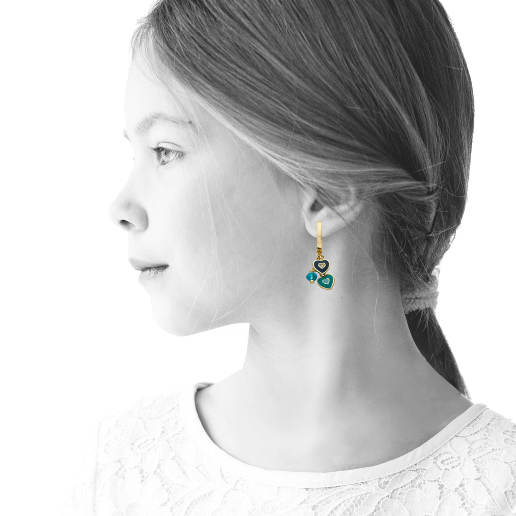 Cluster Dangle Heart Earring