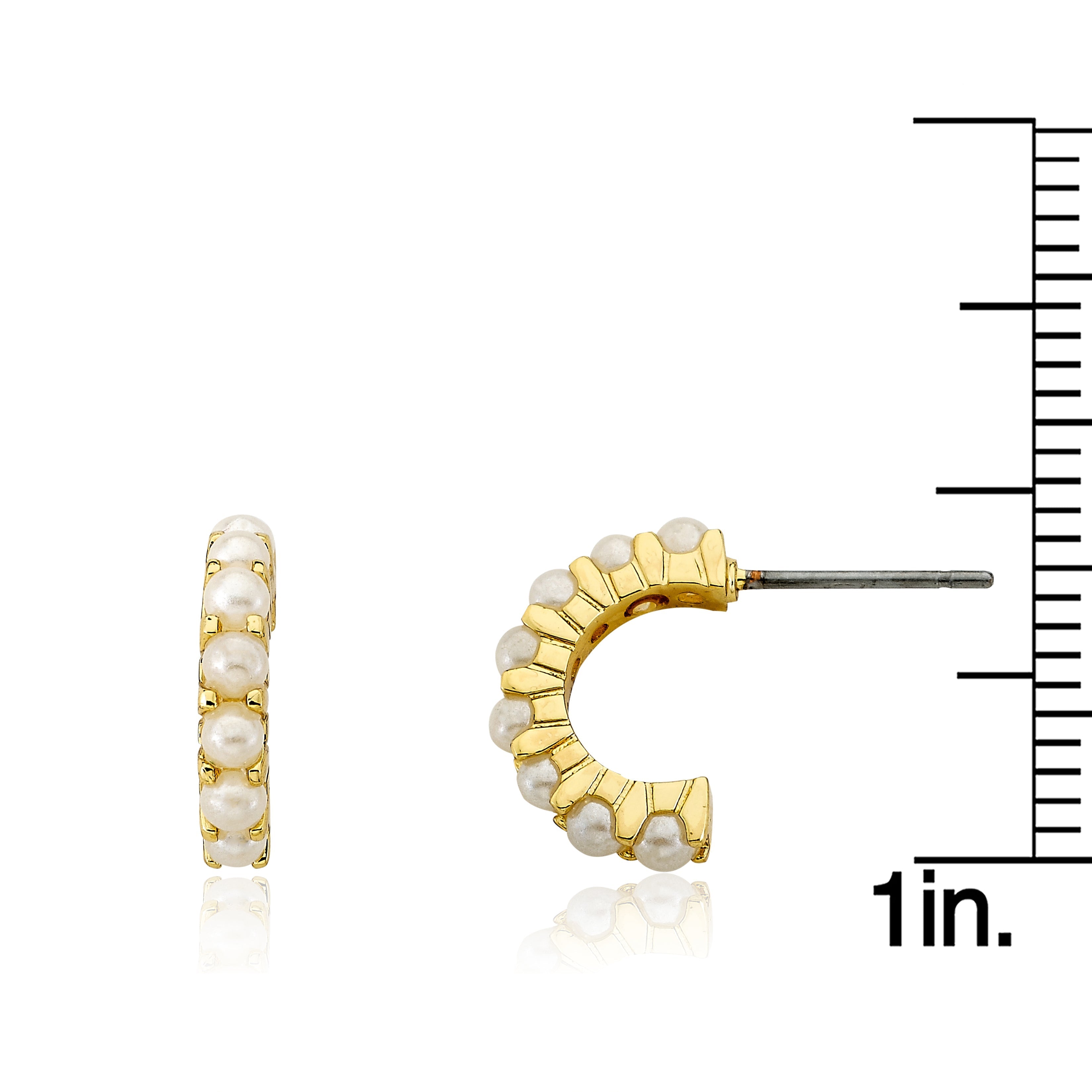 Half Hoop Pearl Earring