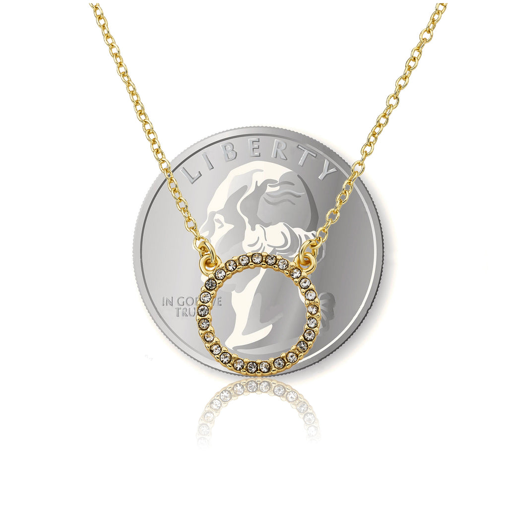 Open Circle Cz Necklace
