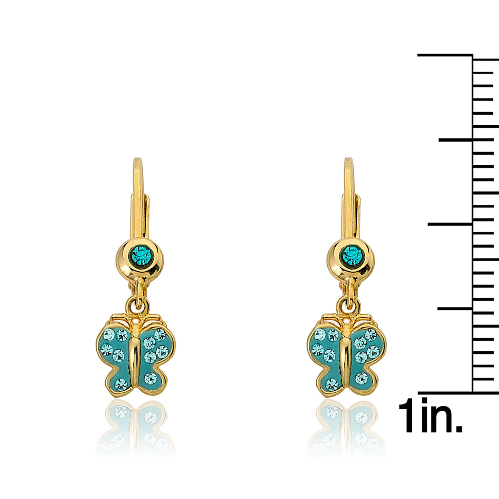 Crystal Butterfly Dangle Circle Earring
