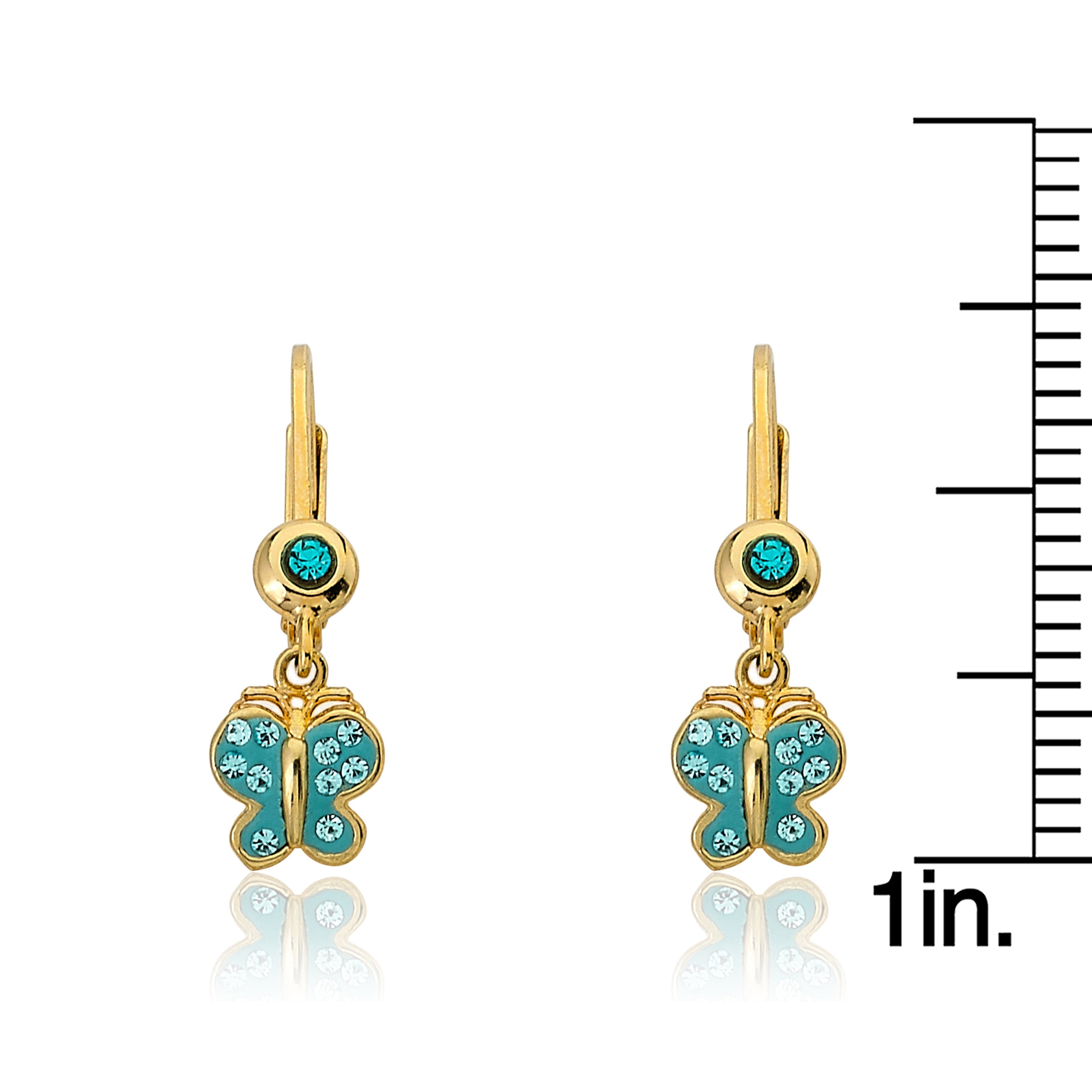 Crystal Butterfly Dangle Circle Earring