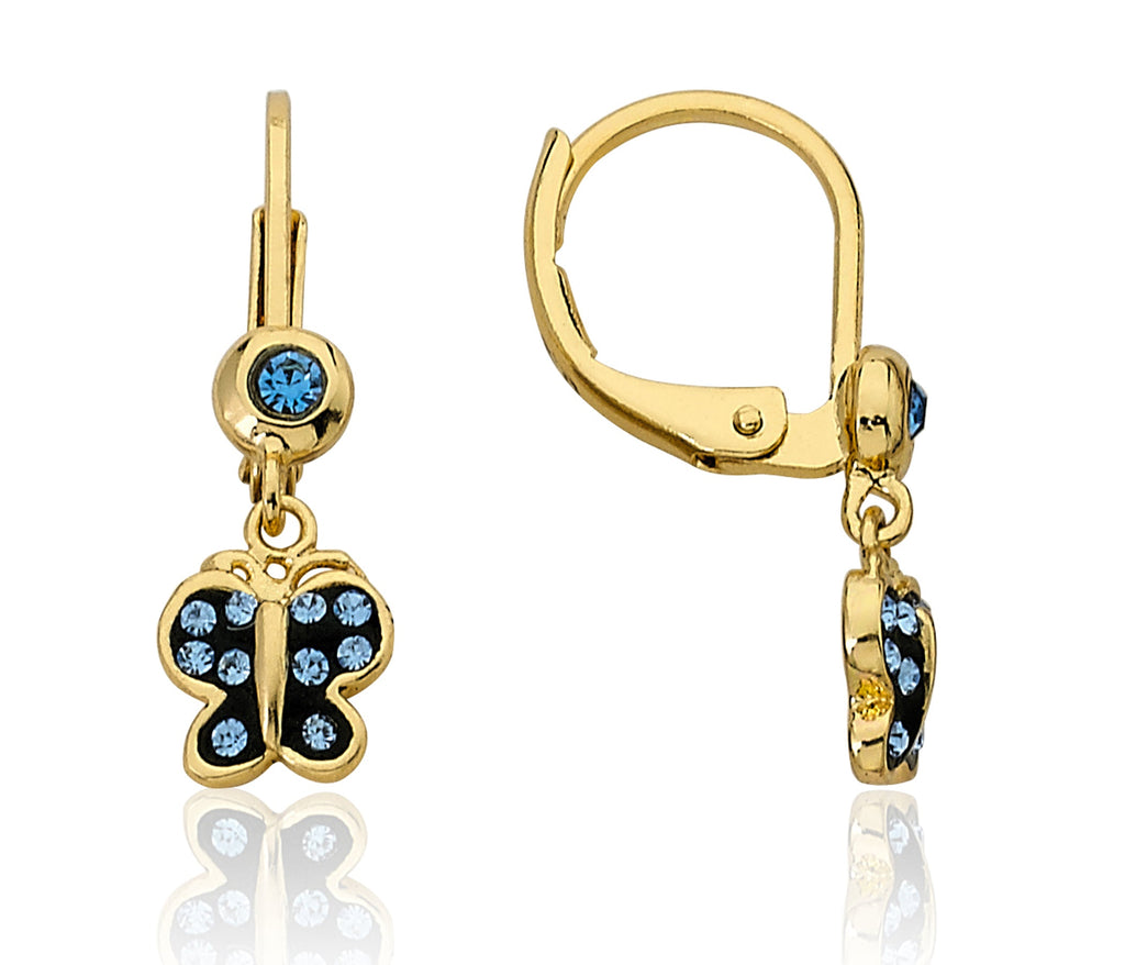 Crystal Butterfly Dangle Circle Earring