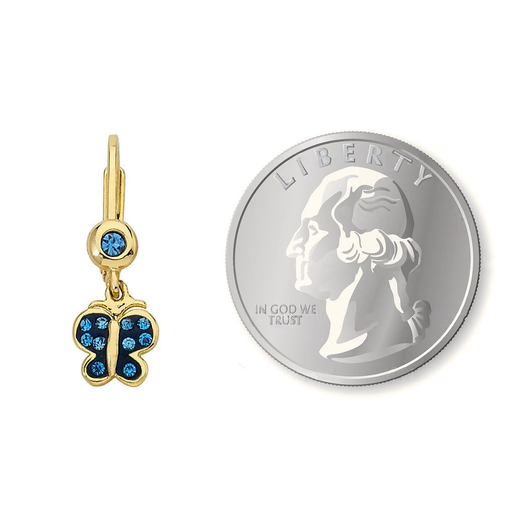 Crystal Butterfly Dangle Circle Earring