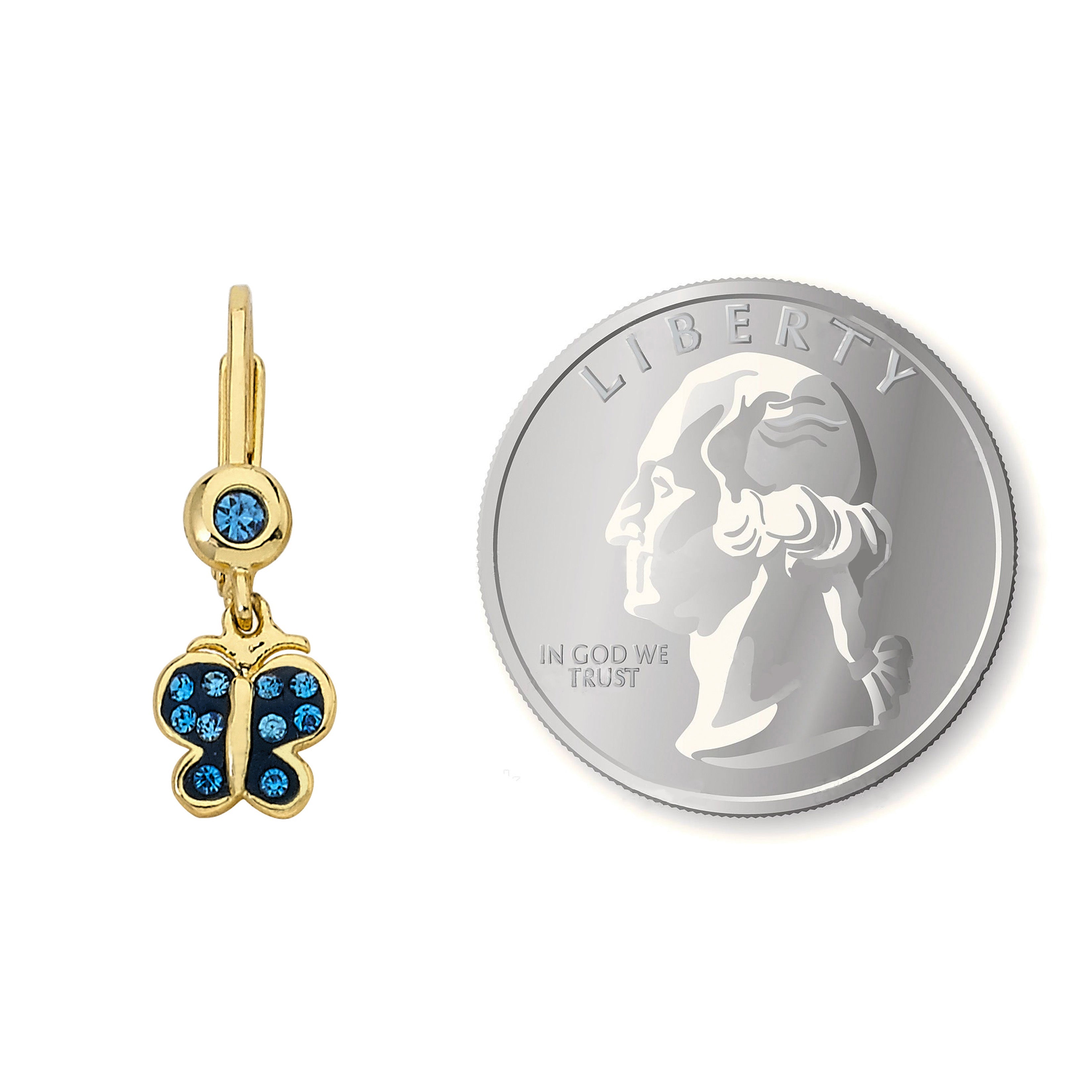 Crystal Butterfly Dangle Circle Earring