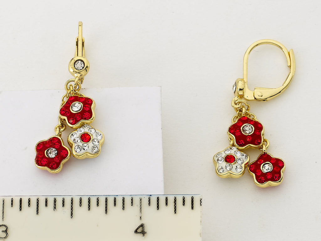 Crystal Flowers Dangle Earring