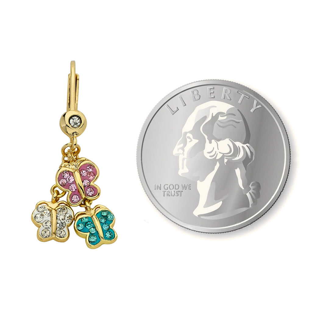 Crystal Butterfly Cluster Dangle Earring