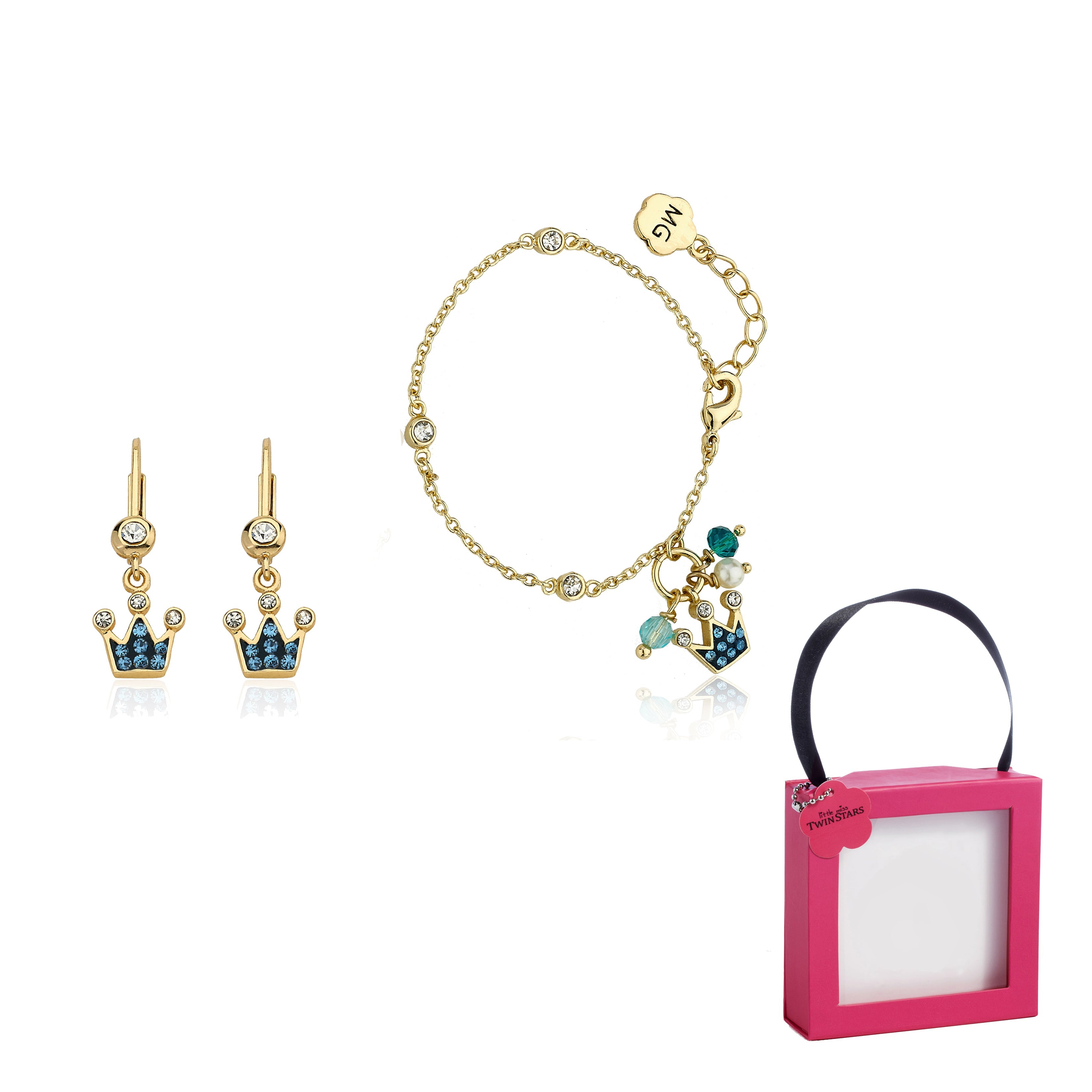 Crystal Crown Dangle Earring