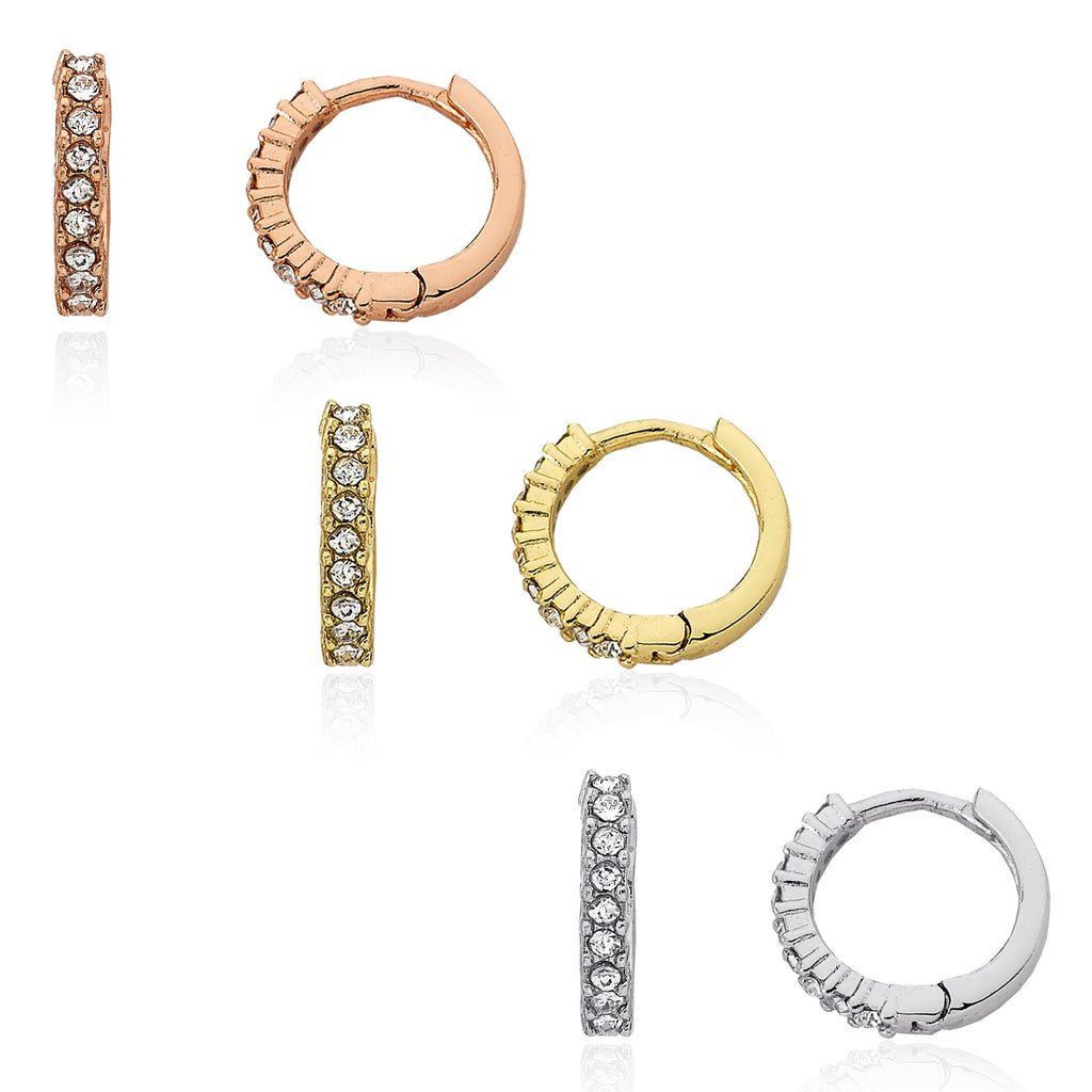 Tiny Crystal Huggy Earring