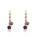 Crystal Flower Earring With Circle Cluster Dangle