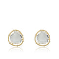 14K Gold Plated Sliced Glass Stud Earring