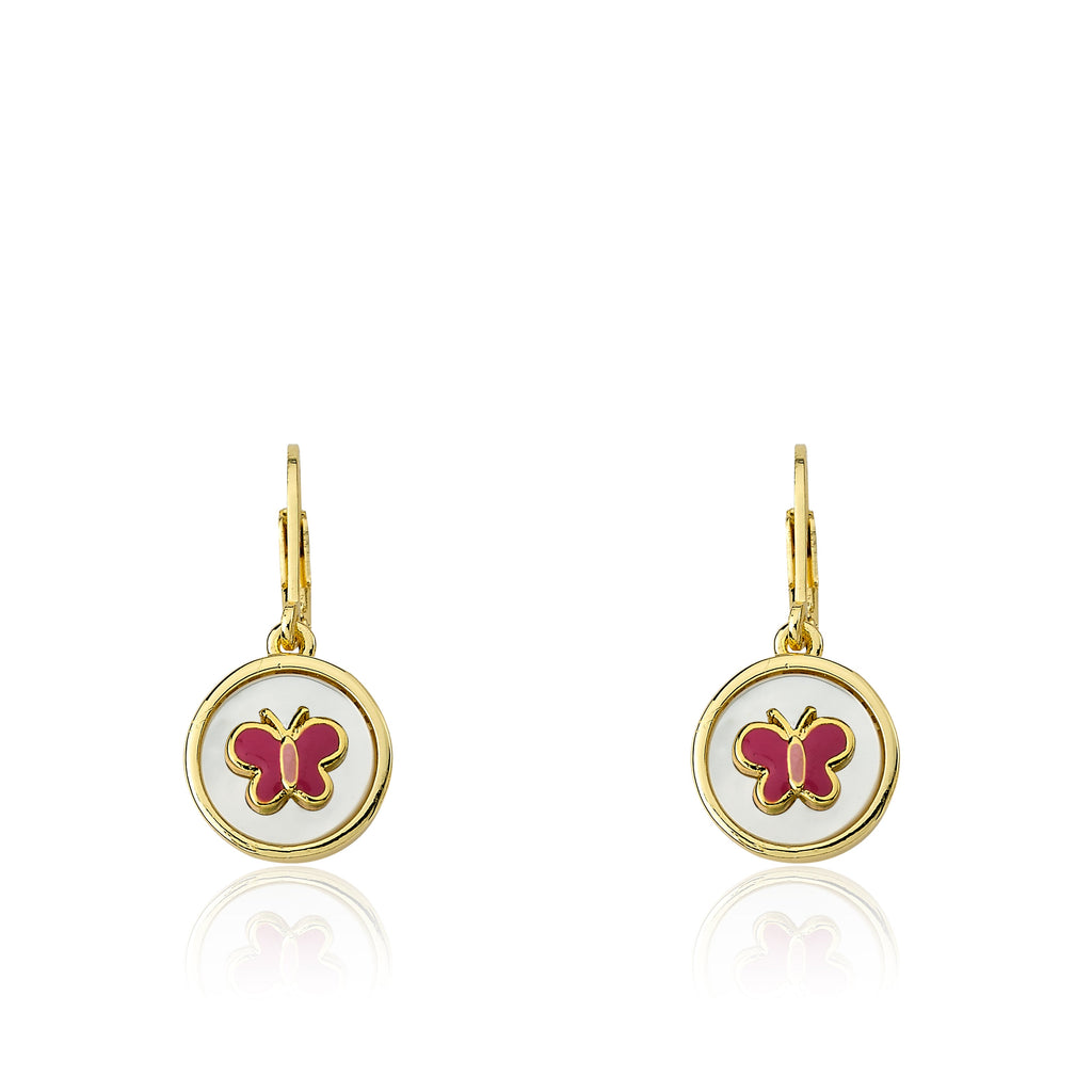 Coin Butterfly Dangle Earring