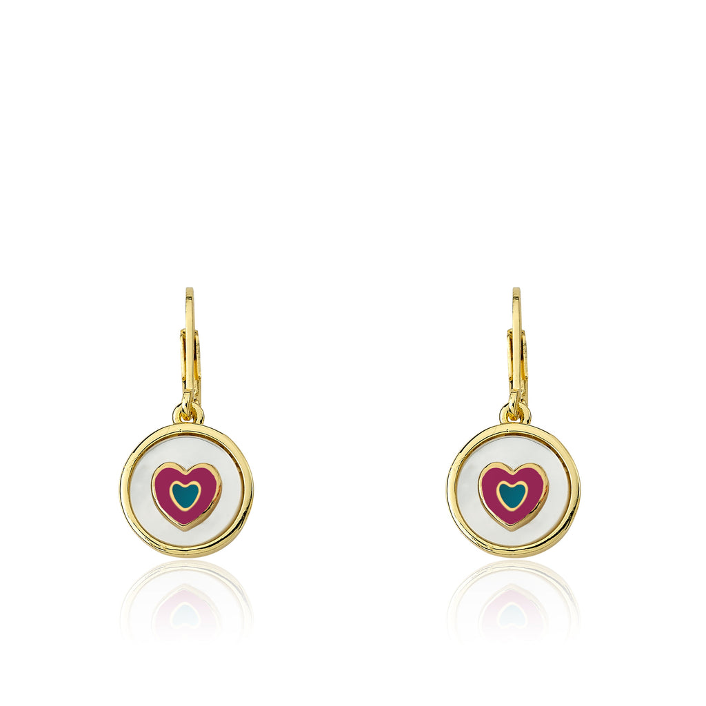 Coin Heart Dangle Earring
