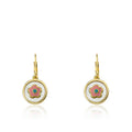 Mother Of Pearl Coin Flower Dangle Earring
