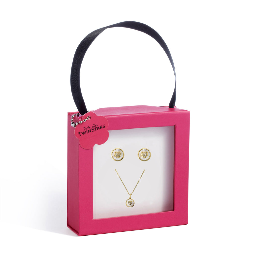 Pearl Cz Heart Earring