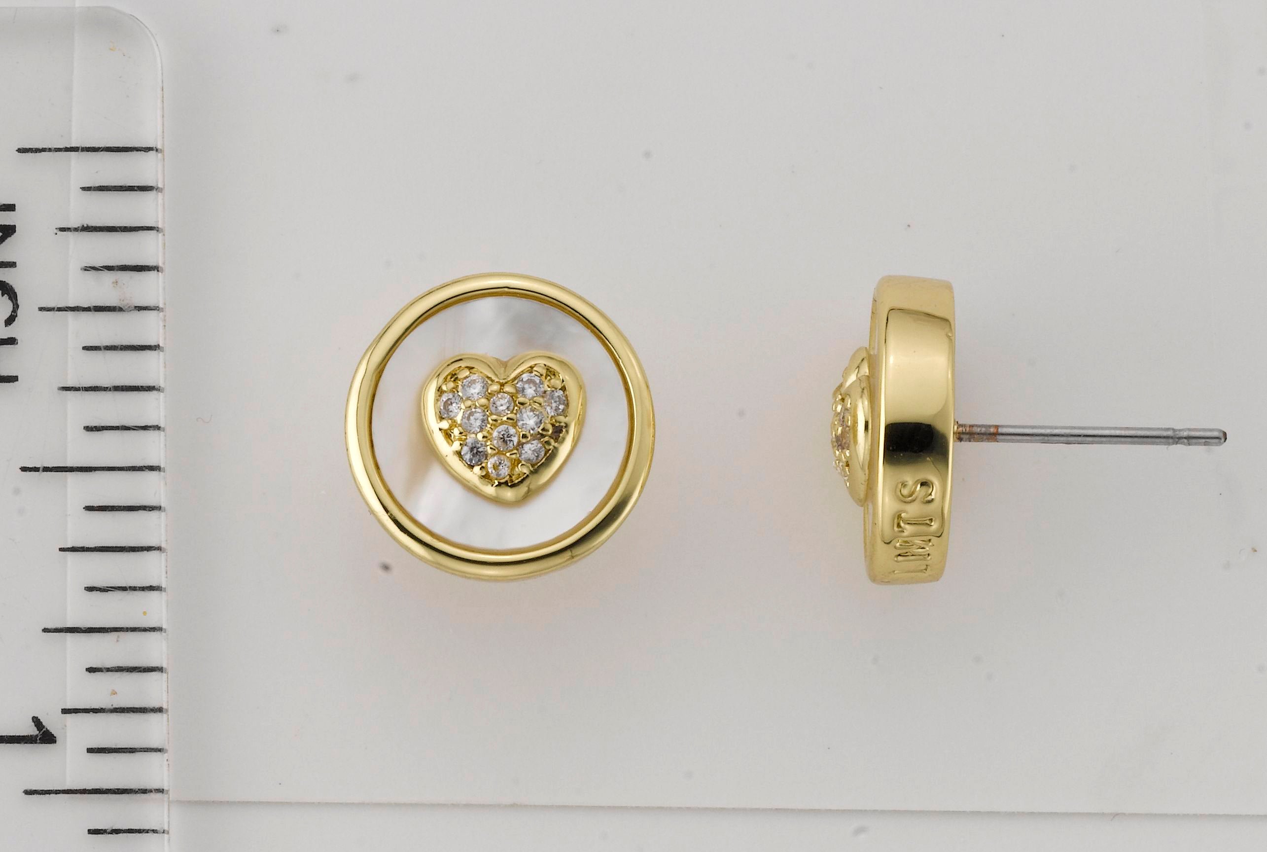 Pearl Cz Heart Earring