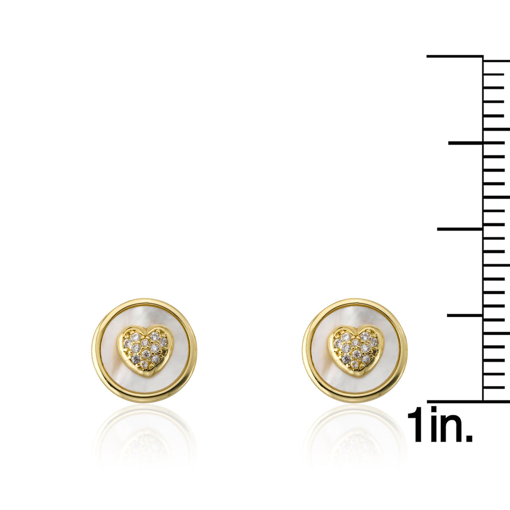Pearl Cz Heart Earring