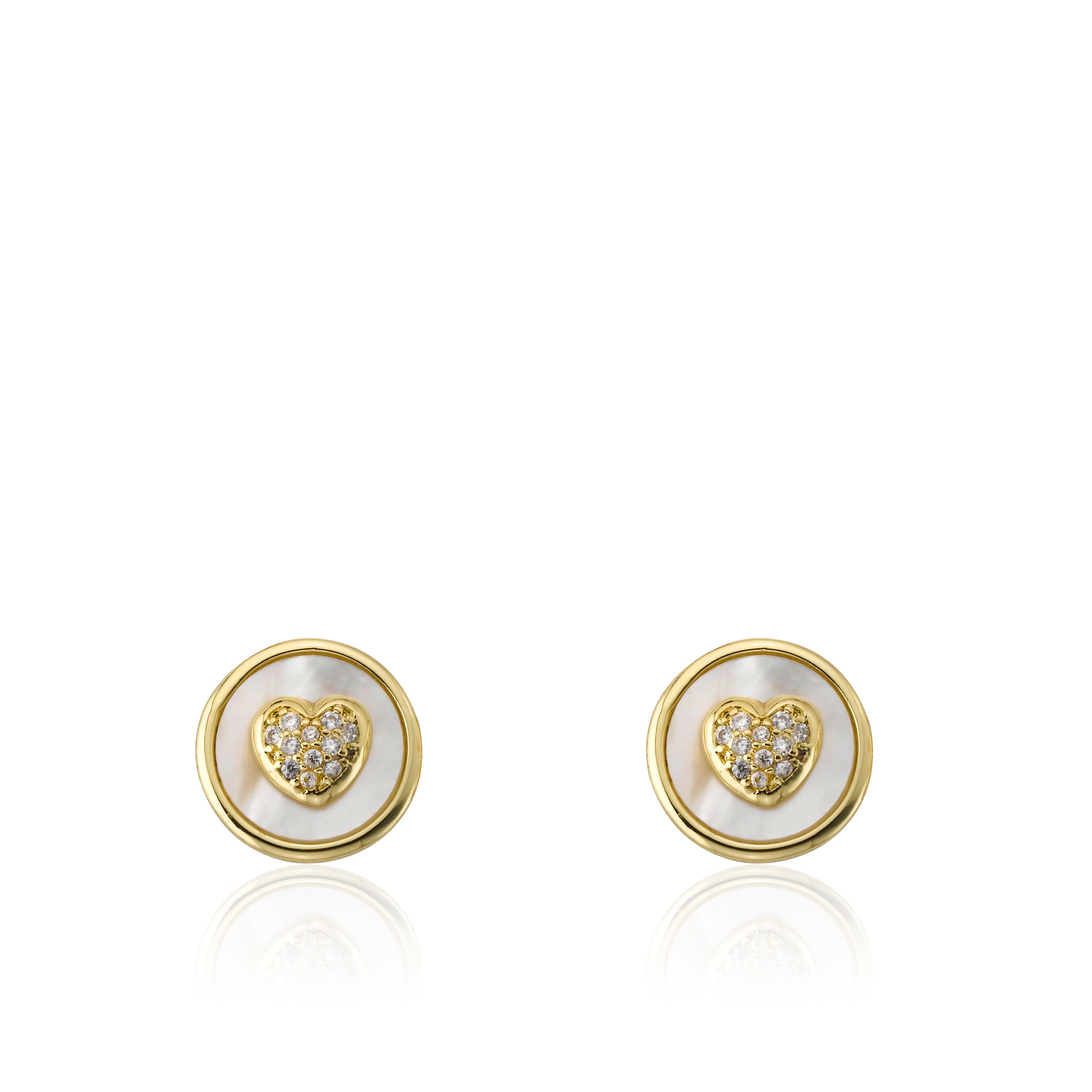 Pearl Cz Heart Earring