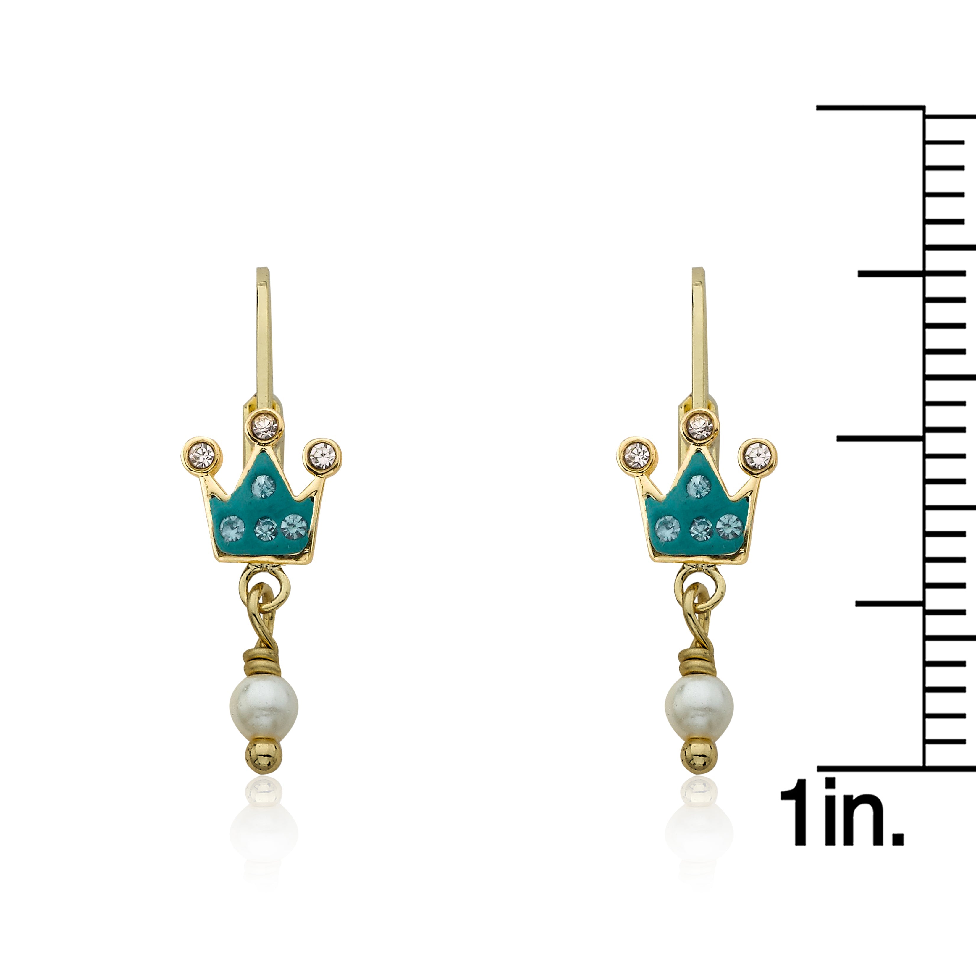 Crystal Crown & Pearl Dangle Earring