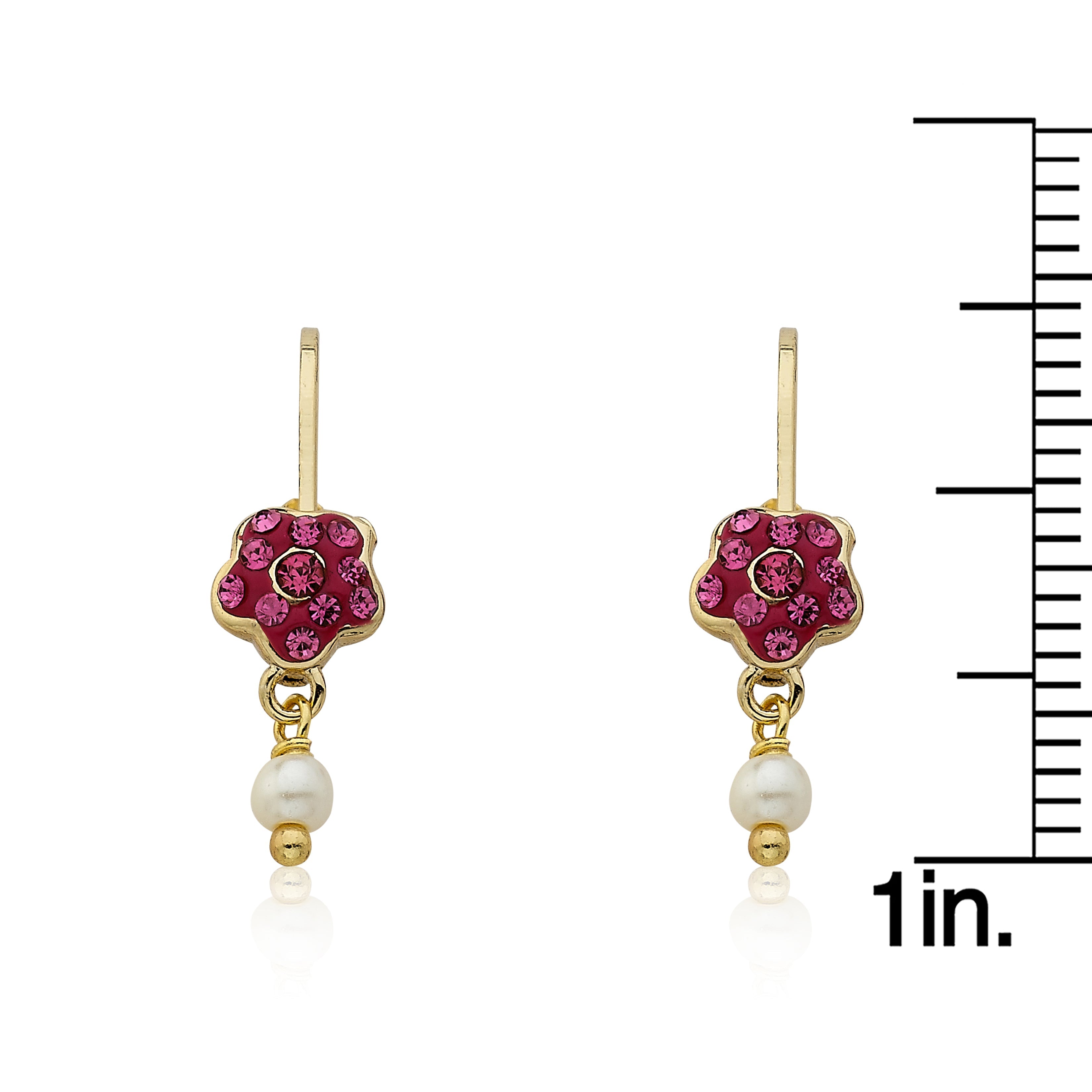 Crystal Flower & Pearl Dangle Earring