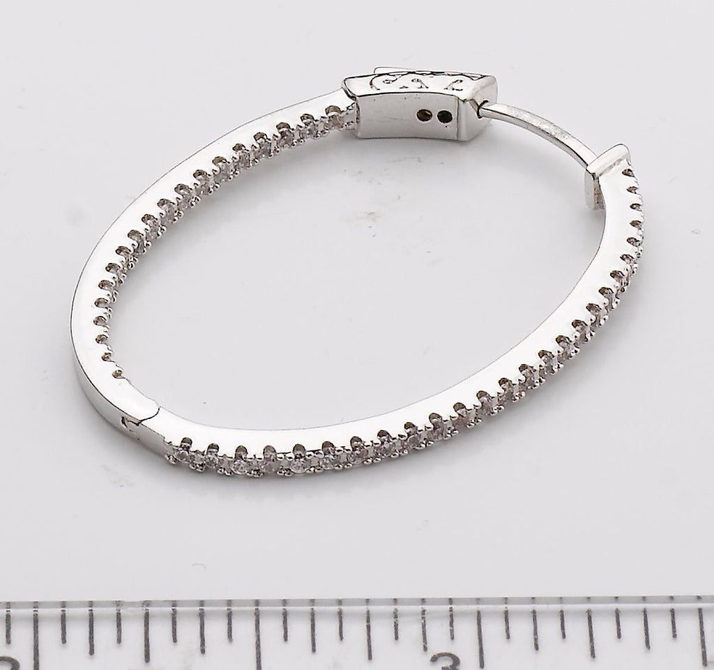 Rhodium Plated Retro Classic U Hoop Earrings