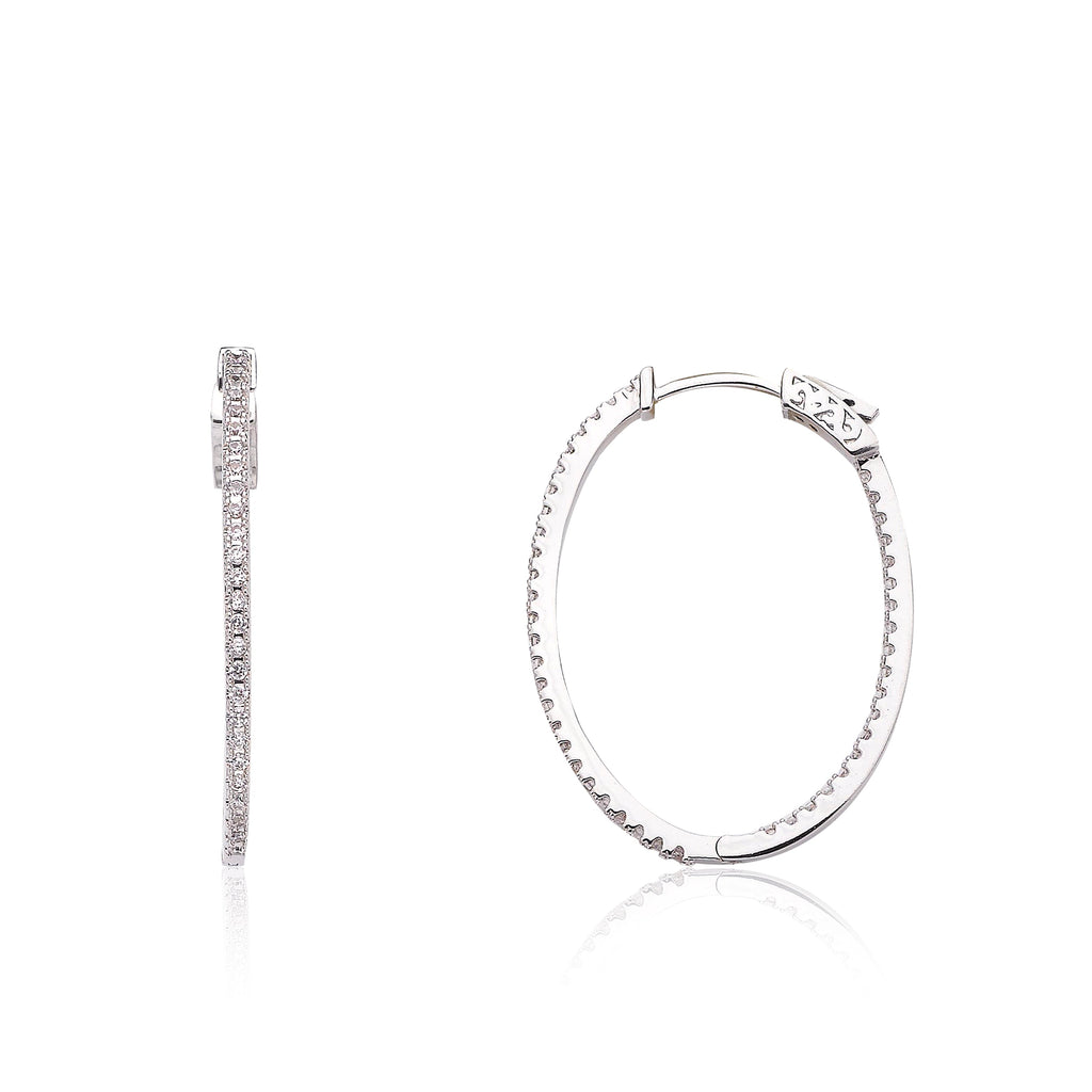 Rhodium Plated Retro Classic U Hoop Earrings